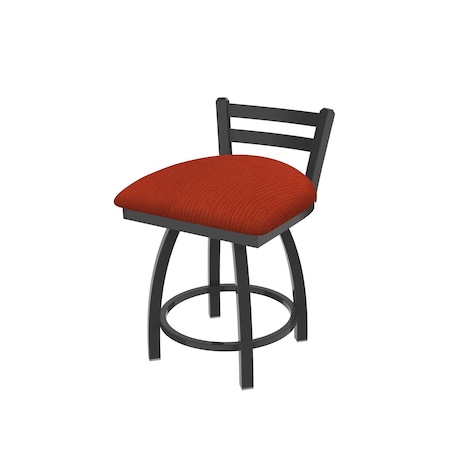 Holland Bar Stool Co 18" Low Back Swivel Vanity Stool, Pewter Finish, Graph Poppy Seat 41118PW021